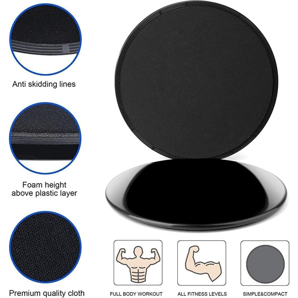 2PCS Gym Dual Sided Gliding Discs Fitness Core Sliders Home Abs Exercise Workout